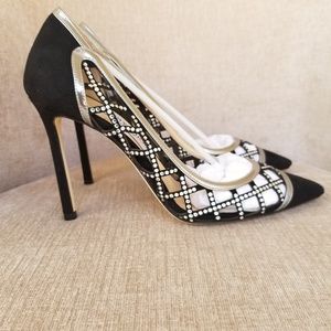 Jimmy Choo | Shoes | Nib Jimmy Choo Black Suede Crystal Romy 0 Pumps ...